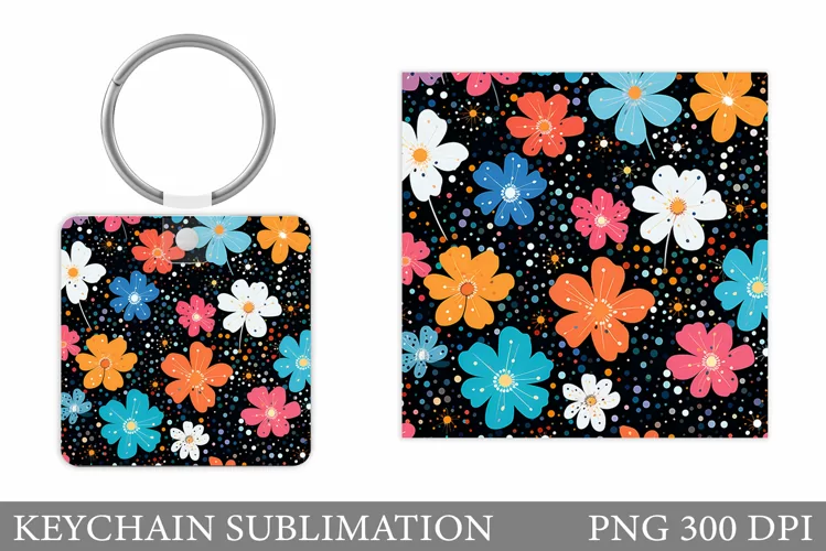 Daisy Flowers Keychain. Flowers Keychain Design