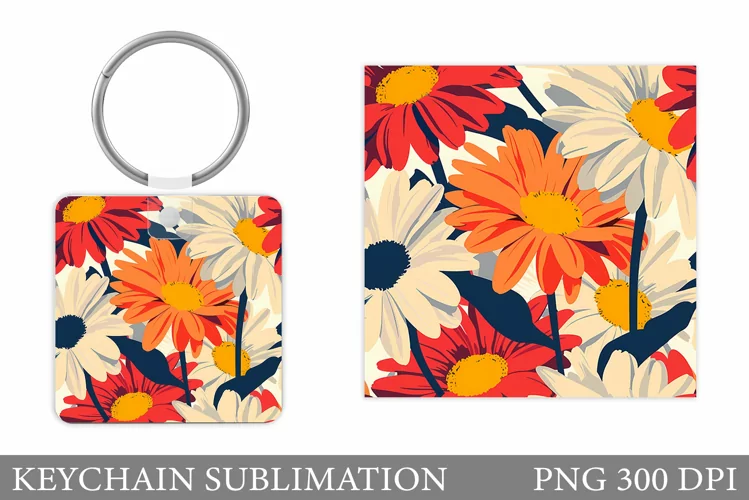 Flowers Keychain Design. Flowers Keychain Sublimation