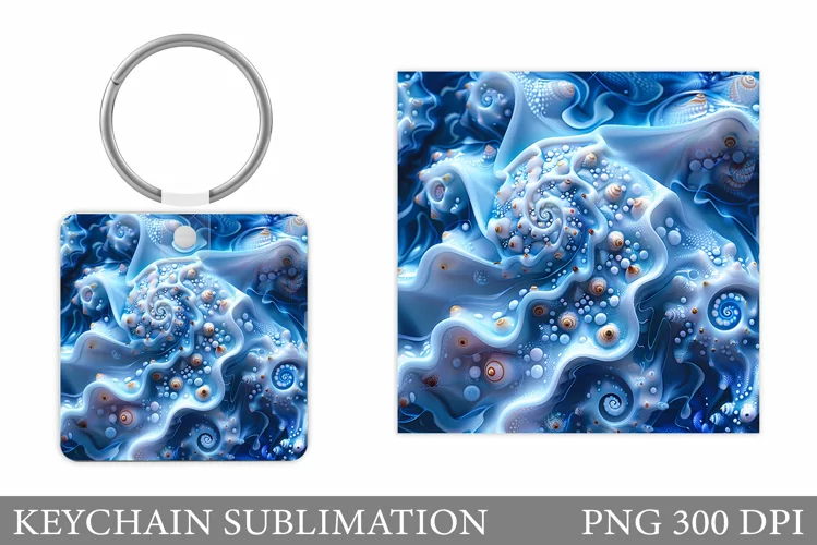 Seashell Texture Keychain. Abstract Keychain Sublimation
