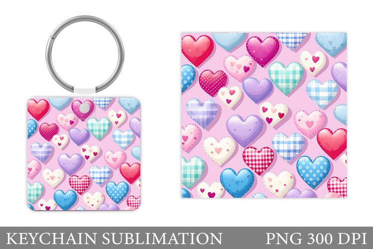 Hearts Keychain Design. Hearts Keychain Sublimation