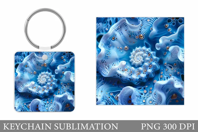 Seashell Texture Keychain. Abstract Keychain Design