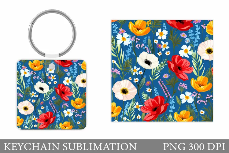 Flowers Keychain Design. Flowers Keychain Sublimation
