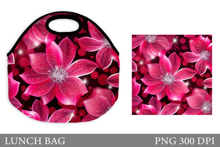 Shimmer Flowers Lunch Bag. Flowers Lunch Bag Design example image 1