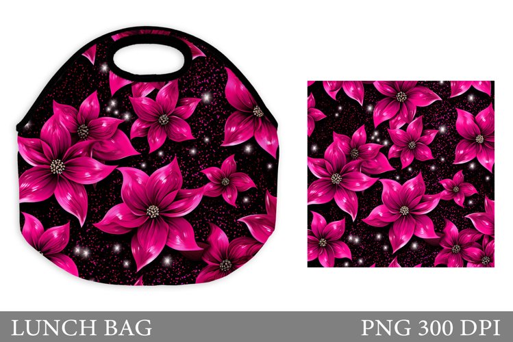 Flowers Lunch Bag Sublimation. Flowers Summer Lunch Bag