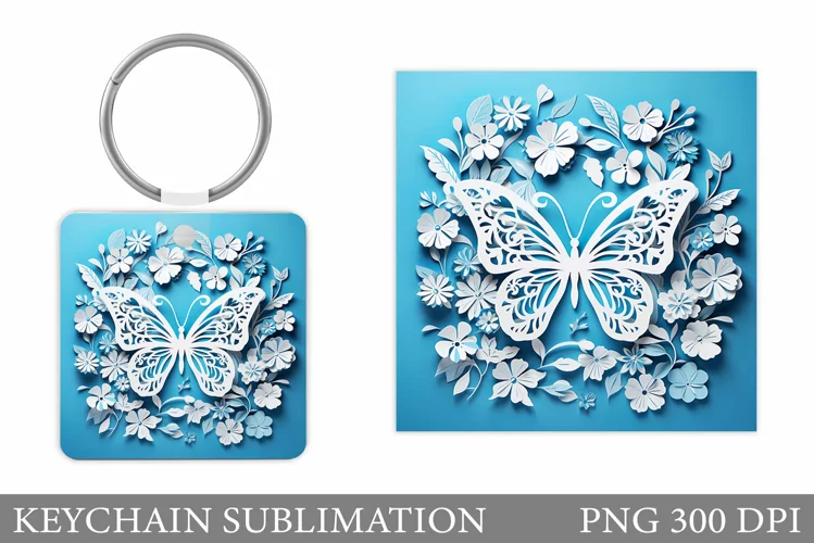 Butterfly Keychain Design. Butterfly Keychain Sublimation