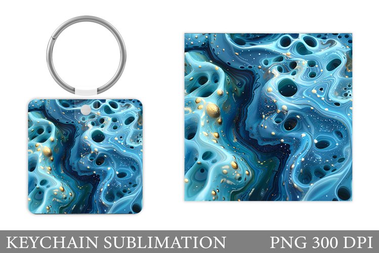 Abstract Keychain Sublimation. Texture Keychain Design example image 1