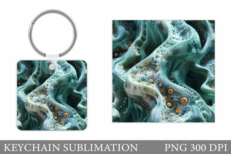 Abstract Keychain Sublimation. Texture Keychain Design