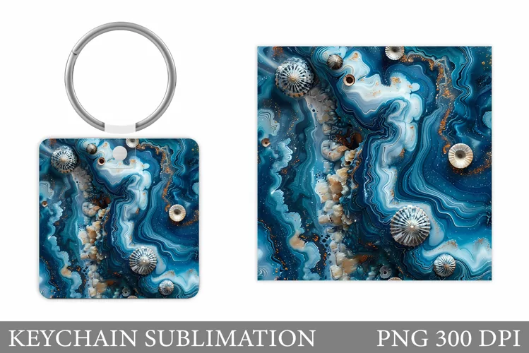 Texture Keychain Sublimation. Abstract Keychain Design