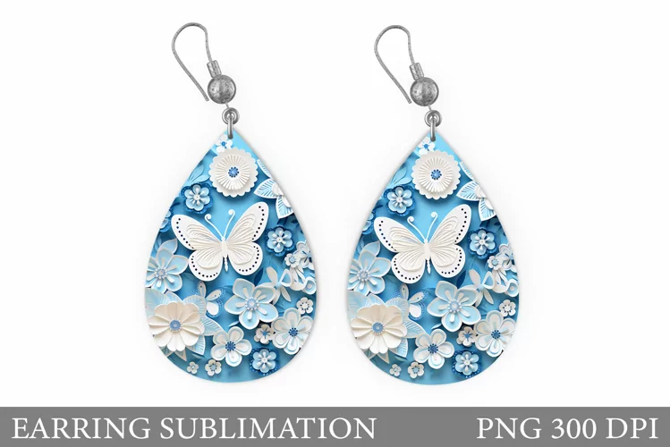 Butterflies Earring Design. 3D Butterflies Earring