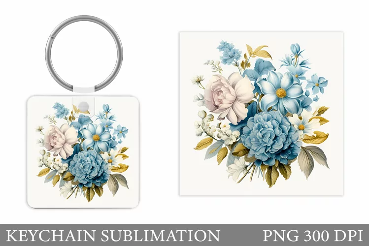 Flowers Keychain Design. Flowers Keychain Sublimation