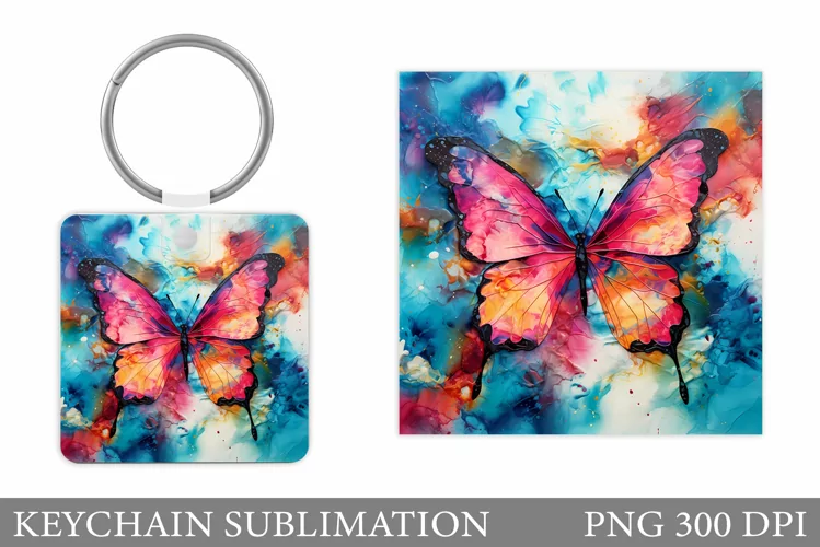 Butterfly Keychain Design. Butterfly Keychain Sublimation