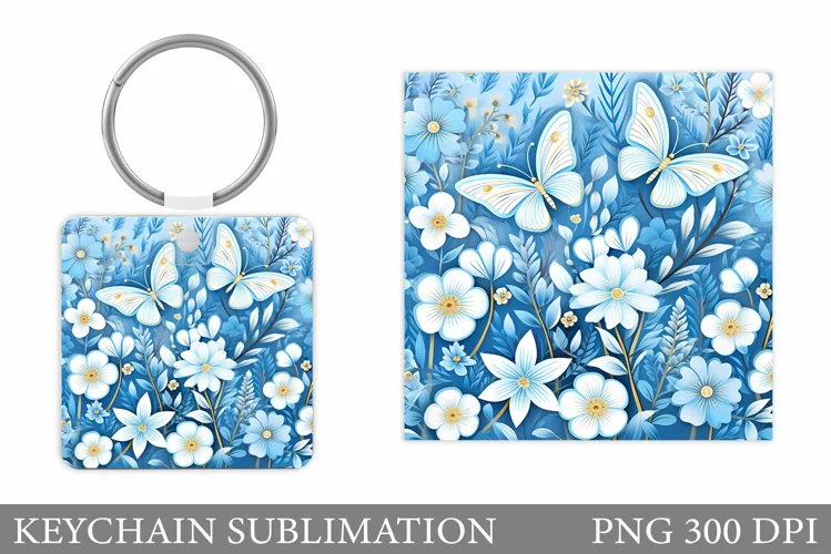 Butterflies Keychain Design. Butterflies Sublimation