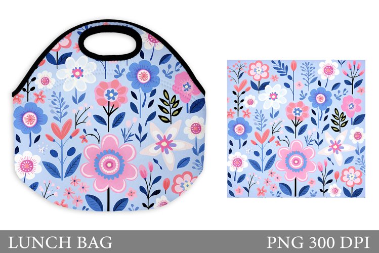Flowers Lunch Bag Sublimation. Flowers Lunch Bag Design