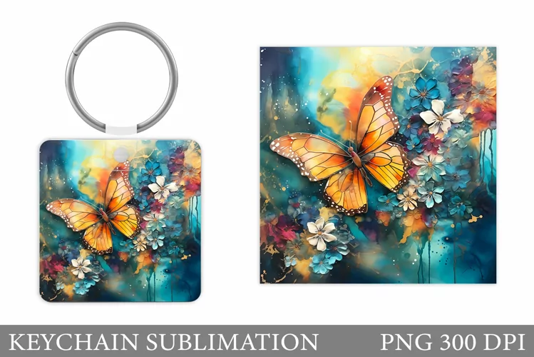 Butterfly Keychain Design. Butterfly Keychain Sublimation
