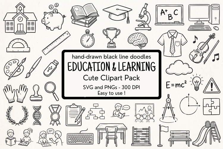 Hand Drawn Education   Learning Clipart