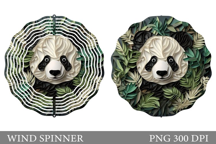 Panda Spinner Sublimation. Paper Panda Wind Spinner Design