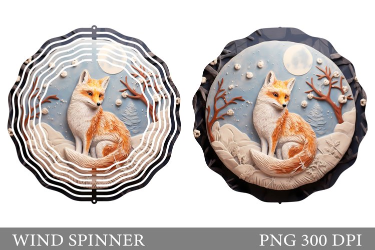 Fox Wind Spinner Design. Winter Wind Spinner Sublimation