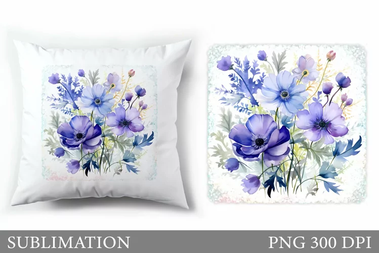 Wildflowers Pillow Design. Wildflowers Sublimation