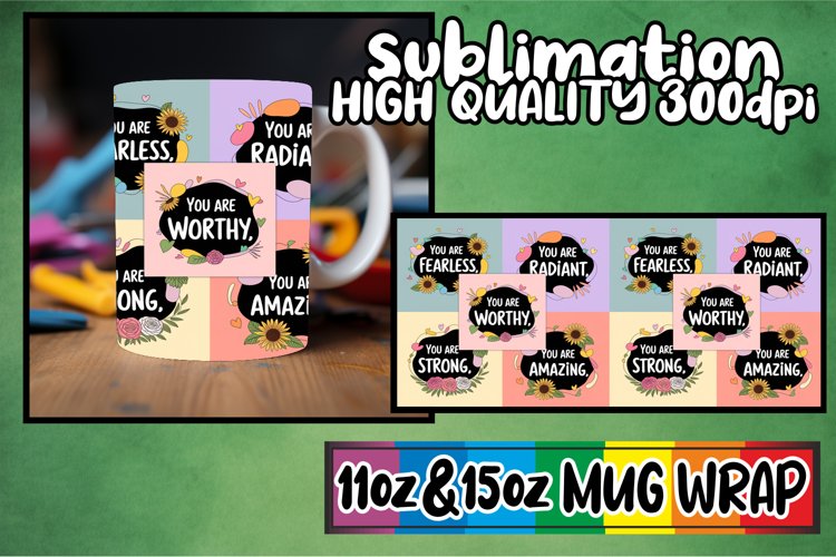 Bright journeys sublimation mug wrap, Quote