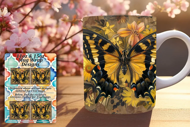 Spring Symphony: Butterfly Mug Selection - 11oz & 15oz