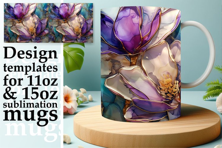 Elegant 3D Blossom Wonderland Mug Wrap: Sublimation - 11oz/1 example image 1