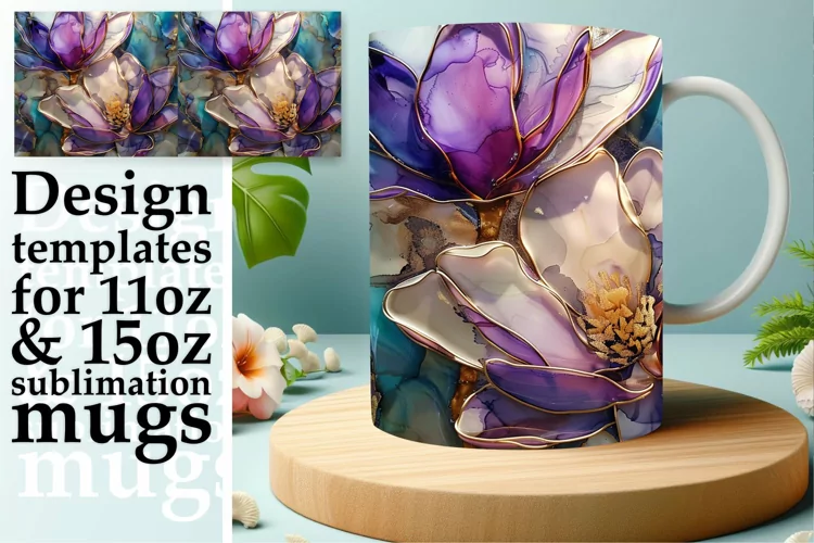 Elegant 3D Blossom Wonderland Mug Wrap: Sublimation - 11oz/1