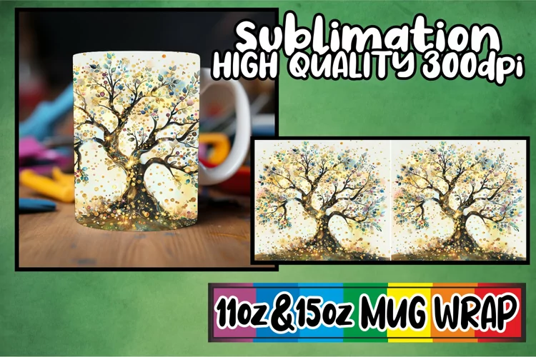 Tranquil Canopy Mug Sublimation Wrap - Sublimation 11oz 15oz