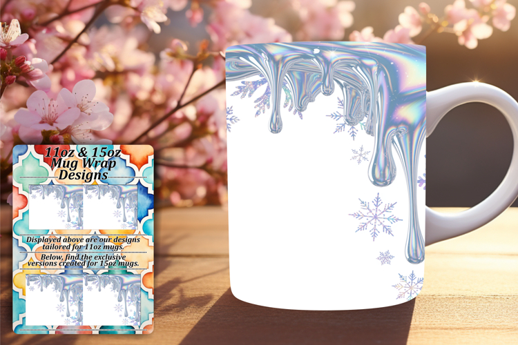 Sleek 11oz Mug Wrap Png Artwork , Christmas