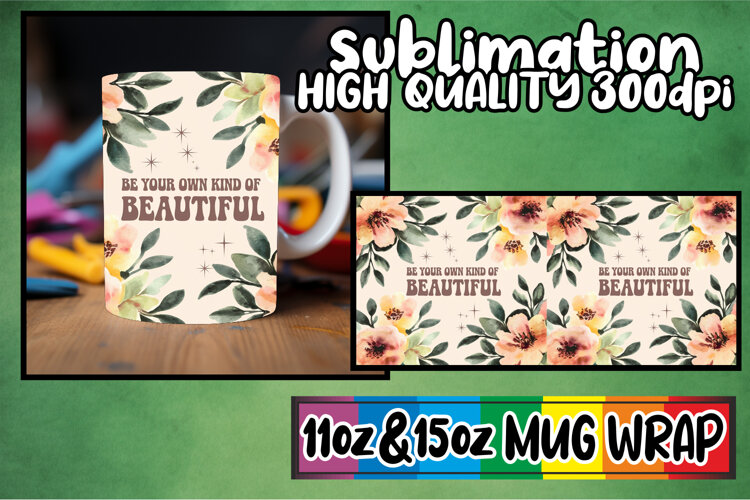 Gentle breezes 11oz 15oz sublimation wrap, Flower Quote example image 1