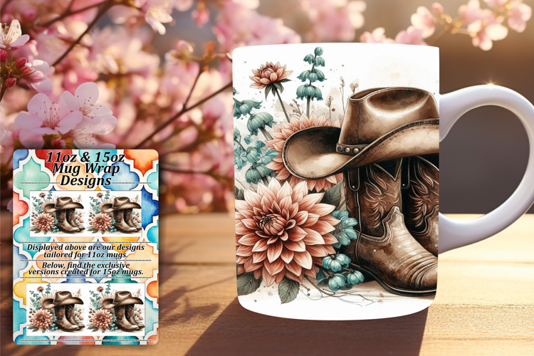 GORGEOUS PNG Mug Wrap Design 15oz , Western