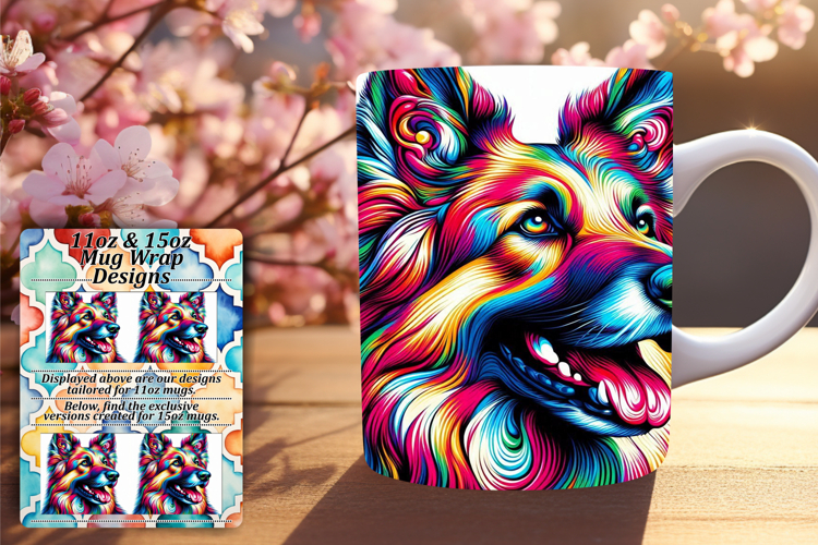 Radiant 11oz Mug Wrap Png Artwork , Dog