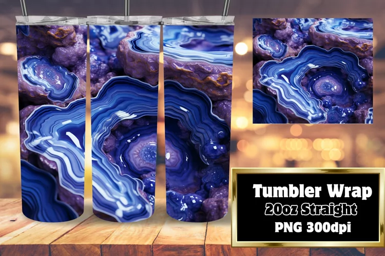 Agate 3D Glitter Wrap for 20oz Tumblers