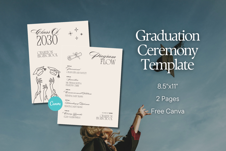 Graduation Ceremony Program Canva Template