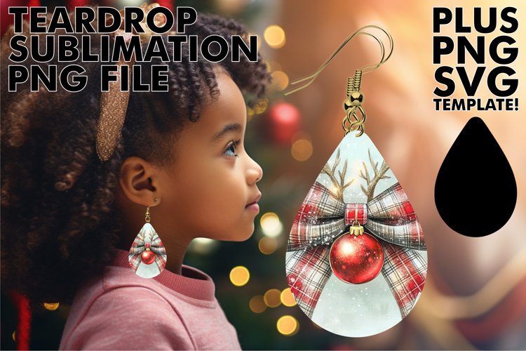 Playful Teardrop Earrings GIFT MAGIC, Christmas Bow