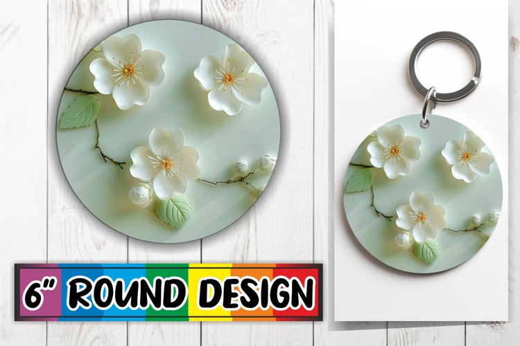 Blossom Elegance: 3D Circle Design Sublimation example image 1