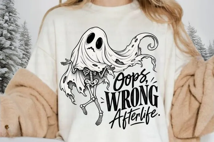 Spooky Ghost Skeleton PNG, Gothic Halloween Paranormal