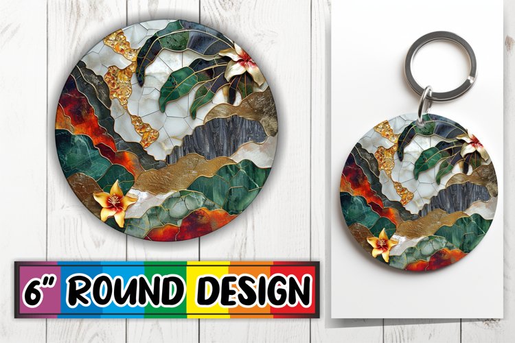 Luxe Landscape Keychain Delights: Golden Elegance example image 1