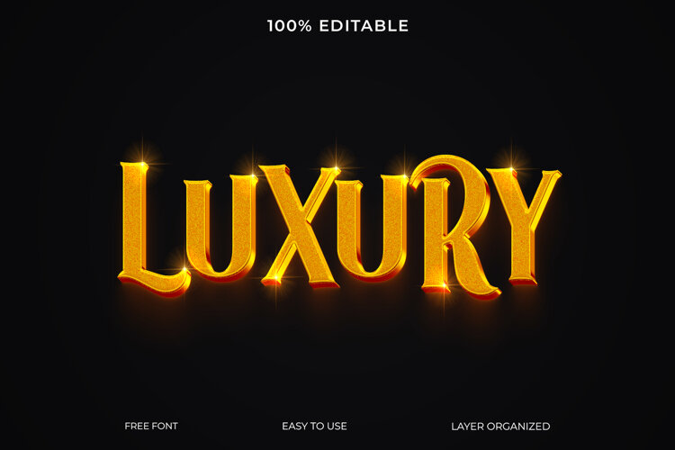 Text Assets Luxury 3D Text Effect PSD with Editable Style (5401785)