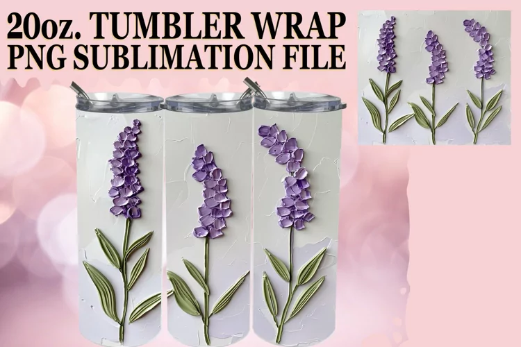 White Bloom Harmony: 3D Tumbler Sublimation