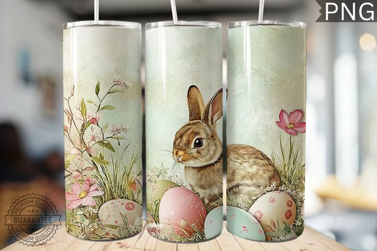 Spring Easter Tumbler Wrap - High Quality 300 Dpi