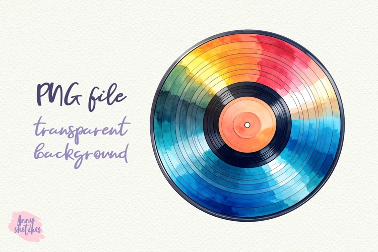 Retro Vinyl Record Clipart Groovy Disco PNG
