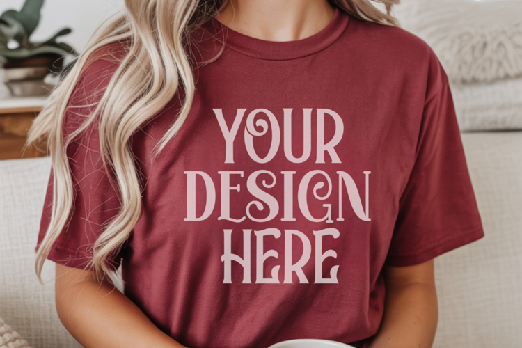 Brick Comfort Colors 1717 Christmas Mockup, CC 1717