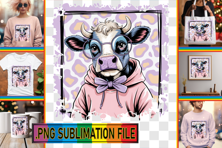 Unique TSHIRT Gift Ideas PNG, Cute Cow