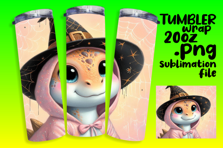20oz Tumbler Artwork for Every Occasion , Halloween Dino