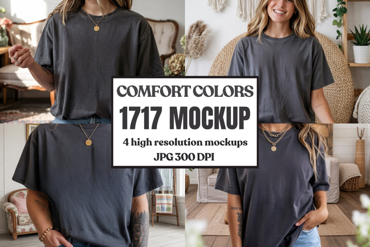 Comfort Colors 1717 Yellow T-Shirt Mockup
