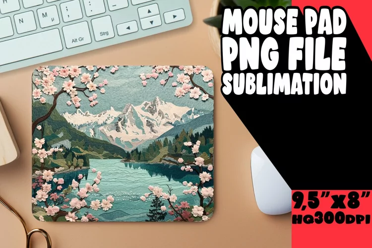 Fresh 3D Landscape for Sublimation Mouse Pad
