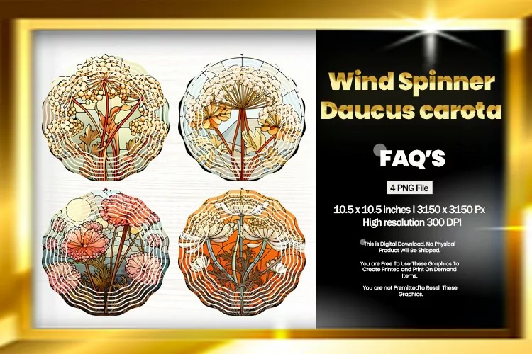 Daucus Carota Wind Spinner Sublimation - 04 Variations