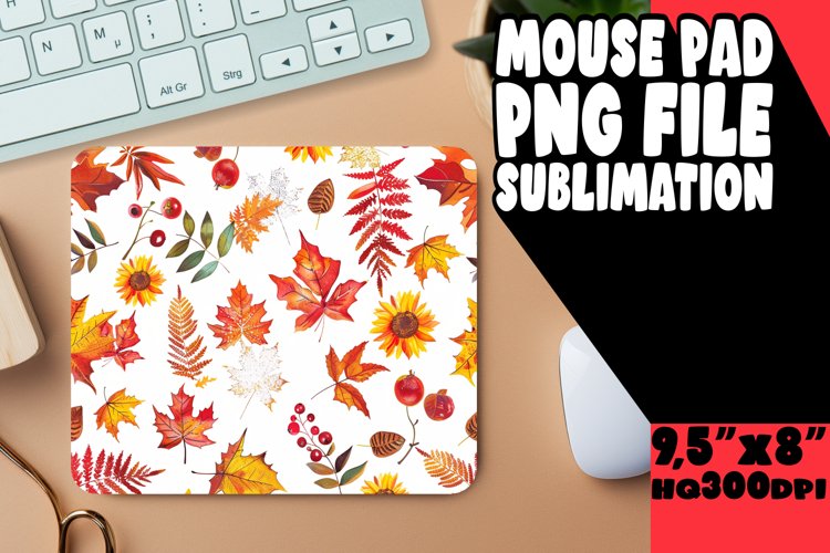 Harvest Watercolor Pattern Mouse Pad for Autumn