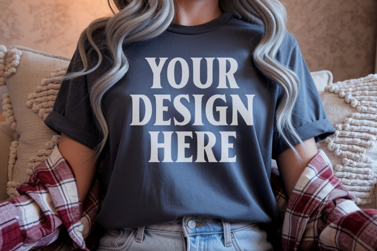 Pepper Comfort Colors 1717 Christmas Shirt Mockup, Cozy