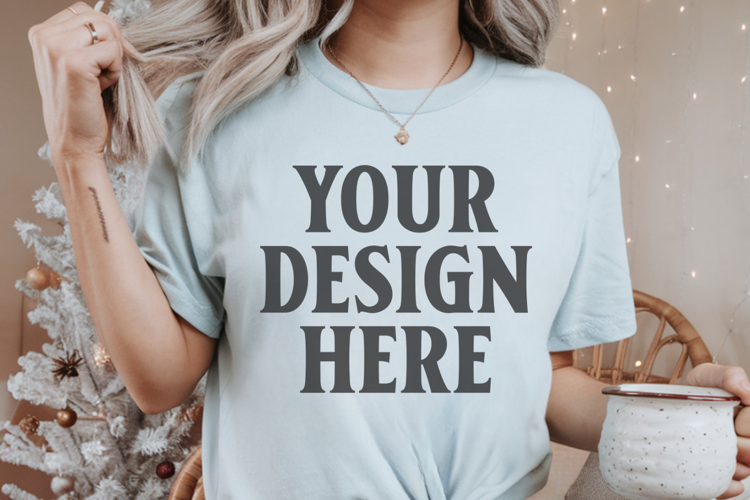 Chambray Christmas Comfort Colors 1717 Mockups, CC 1717 m